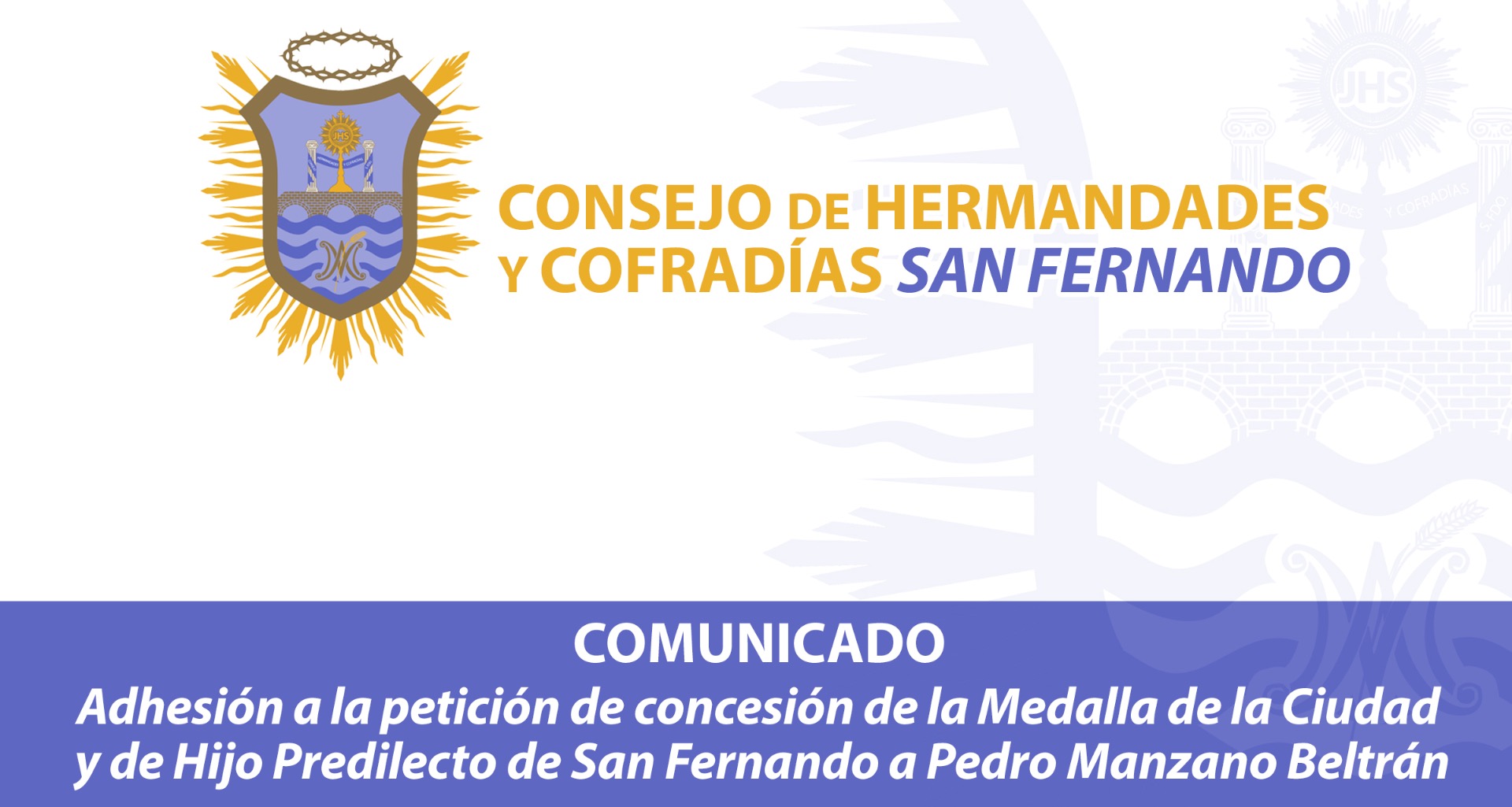 Adhesión a la petición de concesión de la Medalla de la Ciudad y de Hijo Predilecto a Pedro Manzano 